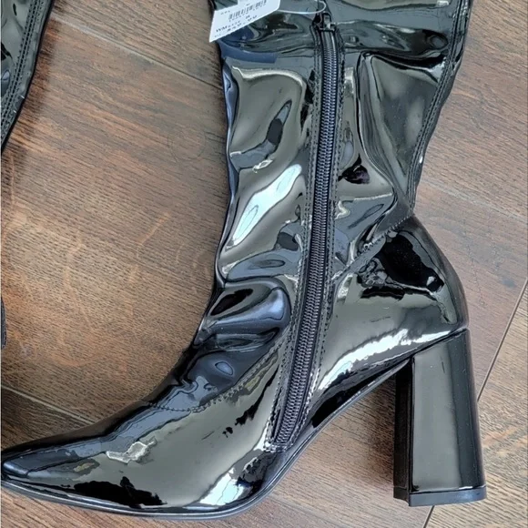 Over the Knee Patent Leather Boots - Picture 3 of 10